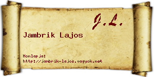 Jambrik Lajos névjegykártya